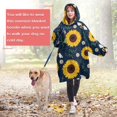 thumbnail image 4 of Wearable Oversized Blanket,DarkBlue Sunflower Bee Pattern Wearable Blanket Hoodie for Adults,Cozy Hooded Blankets with Super Pockets,Super Warm Fuzzy Pullover for Women & Men, 4 of 6