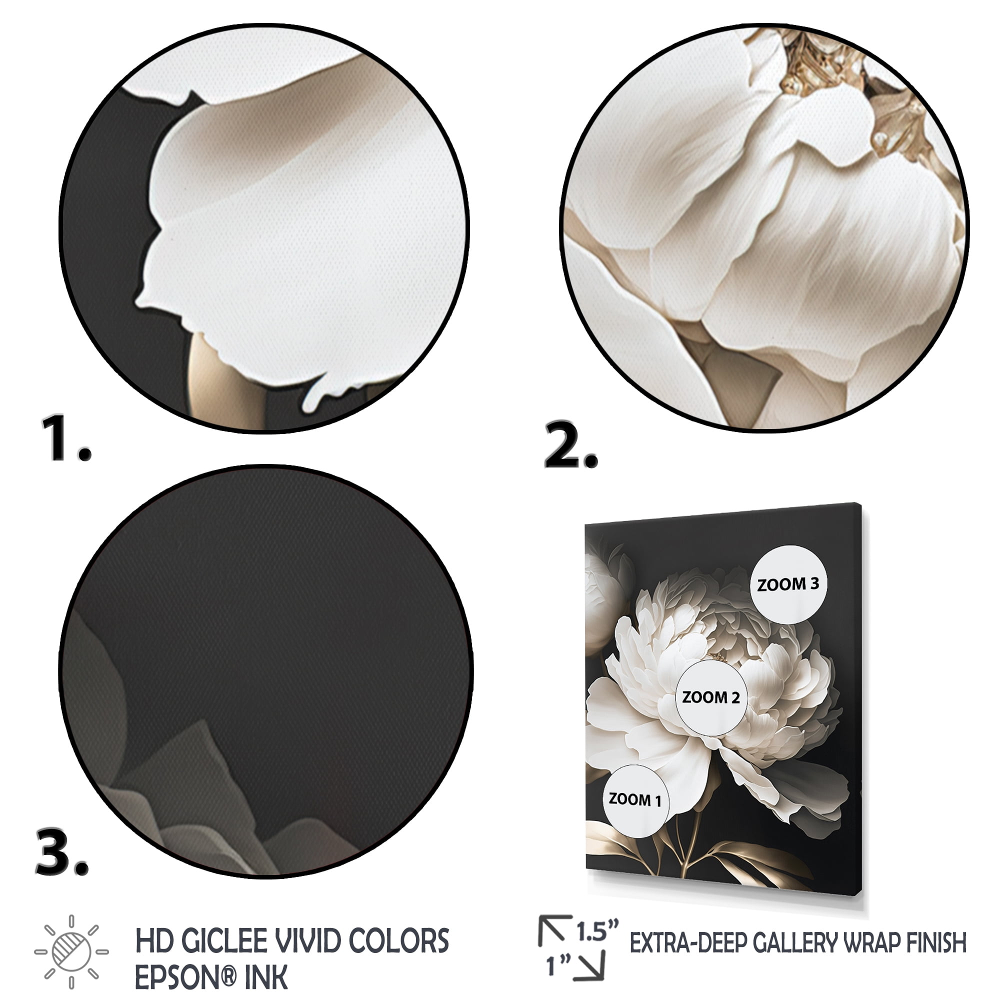 Designart Peony Flower V Canvas Wall Art