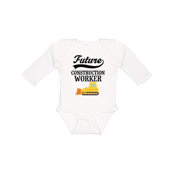 Inktastic Construction Worker Boys Future Boys Long Sleeve Baby Bodysuit