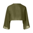thumbnail image 5 of TGPMGRZ Womens Shrug Chiffon Cardigans Open Front Short Sleeve Bolero for Evening Dressy 2026 Army Green Size XXXL, 5 of 6
