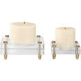 thumbnail image 1 of Uttermost 18643 Claire 2.5"H Crystal Candle Holder Set, Brass Finish, Set of 2, 1 of 2