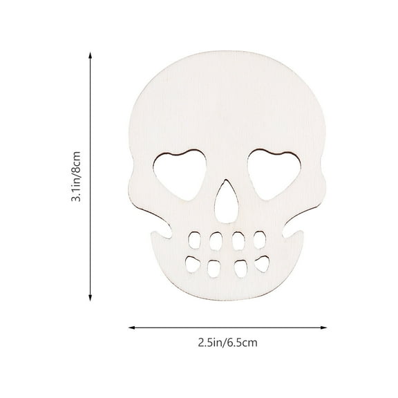 LEDMOMO Embellishments Skull Shaped Wood Decor 20Pcs