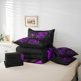 thumbnail image 6 of Manfei Romantic Purple Rose 7-Piece Twin Bedding Sets, Western Valentines Day Bedding Comforter Set, Teens Adult Men Women Reversible Sheet Sets, Luxury Bedroom Decor, 6 of 8