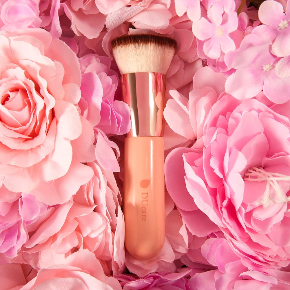 LIANRISES Make-up Pinsel Set – 2 Stück Kabuki & Foundation Pinsel In Rosa & Schwarz Mit Schutzbeuteln – Für Creme, Puder & Contouring