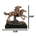 thumbnail image 3 of Large 11"L Rustic Western 2 Running Wild Equine Horses Bronzed Resin Statue, 3 of 10