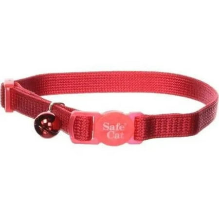 UPC: 0076484550010 | Coastal Pet Safe Cat Nylon Adjustable Breakaway Collar – Red – 8in.-12in. Neck