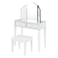 thumbnail image 4 of Inspired Home Ophelia 3-Piece Mirrored Vanity Set with Trifold Mirror, White, 4 of 8