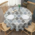 thumbnail image 3 of Round Waterproof Tablecloth 60×60 Inch, Boho Style Reusable Indoor/Outdoor Durable Table Cover for Party Kitchen Dinner Room Decor, 3 of 6