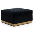thumbnail image 2 of Velvet Modern - Vertical Channel Foot Rest For Living Room, Black Velvet,, 2 of 3