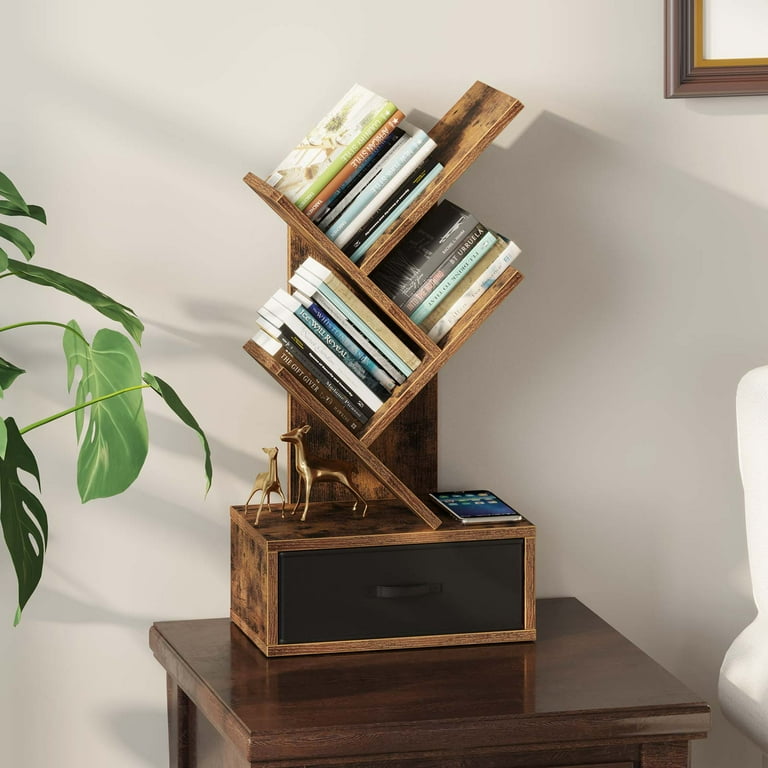 Wood bookshelf 2024 with drawers