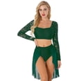 thumbnail image 2 of TTAO Robe de Danse Lyrique en Dentelle pour Femmes, 2 Pcs, Robe Fluide de Ballet et de Performance, Tenue de Danse, Vert, M, 2 of 6