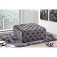 thumbnail image 2 of Meridian Furniture Ariel Button Tufted Gray Velvet Ottoman and Bench, 2 of 4