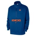 thumbnail image 2 of Men's-Nike Blue New York Knicks Courtside Club Half-Zip Jacket, 2 of 3