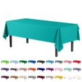 thumbnail image 1 of Exquisite Teal Plastic Tablecloth Cover - 54" x 108" - Heavy Duty - Disposable - Single Count, 1 of 6