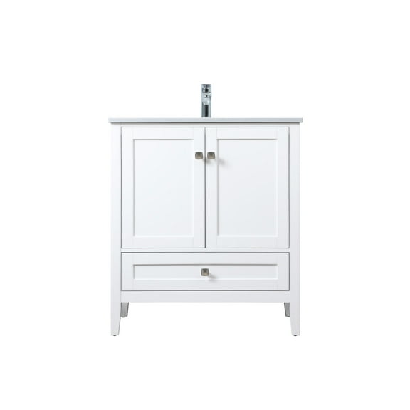Elegant Lighting Vf21130 Hamilton 30" Free Standing Single Basin Vanity Set - White