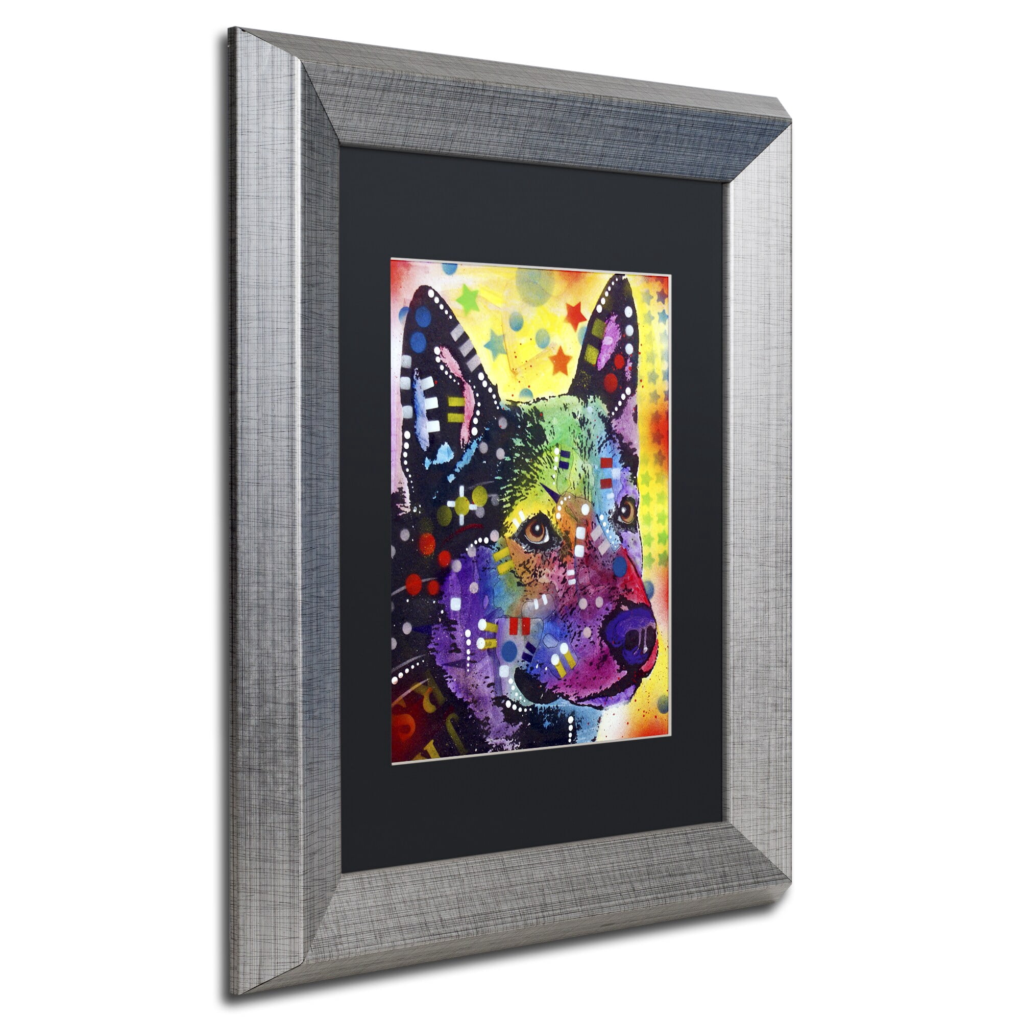 Trademark Fine Art "Aus Cattle Dog" Canvas Art by Dean Russo, Black Matte, Silver Frame