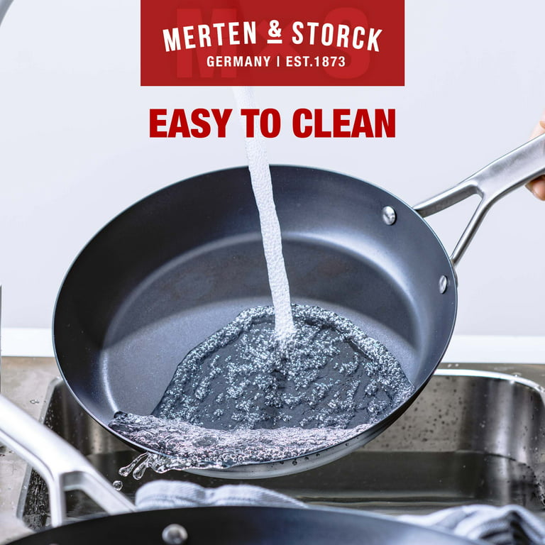 Merten & Storck Pre-Seasoned Carbon Steel Pro Induction 10 Frying Pan  Skillet, Black