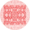 thumbnail image 1 of Ahgly Company Indoor Round Oriental Red Traditional Area Rugs, 5' Round, 1 of 4