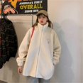 thumbnail image 4 of Women's 2023 Fall Winter Fleece Jackets Full Zipper Long Sleeve Jackets Casual Soft Fuzzy Shaggy Coats Jacket Outerwear White XXXL, 4 of 5