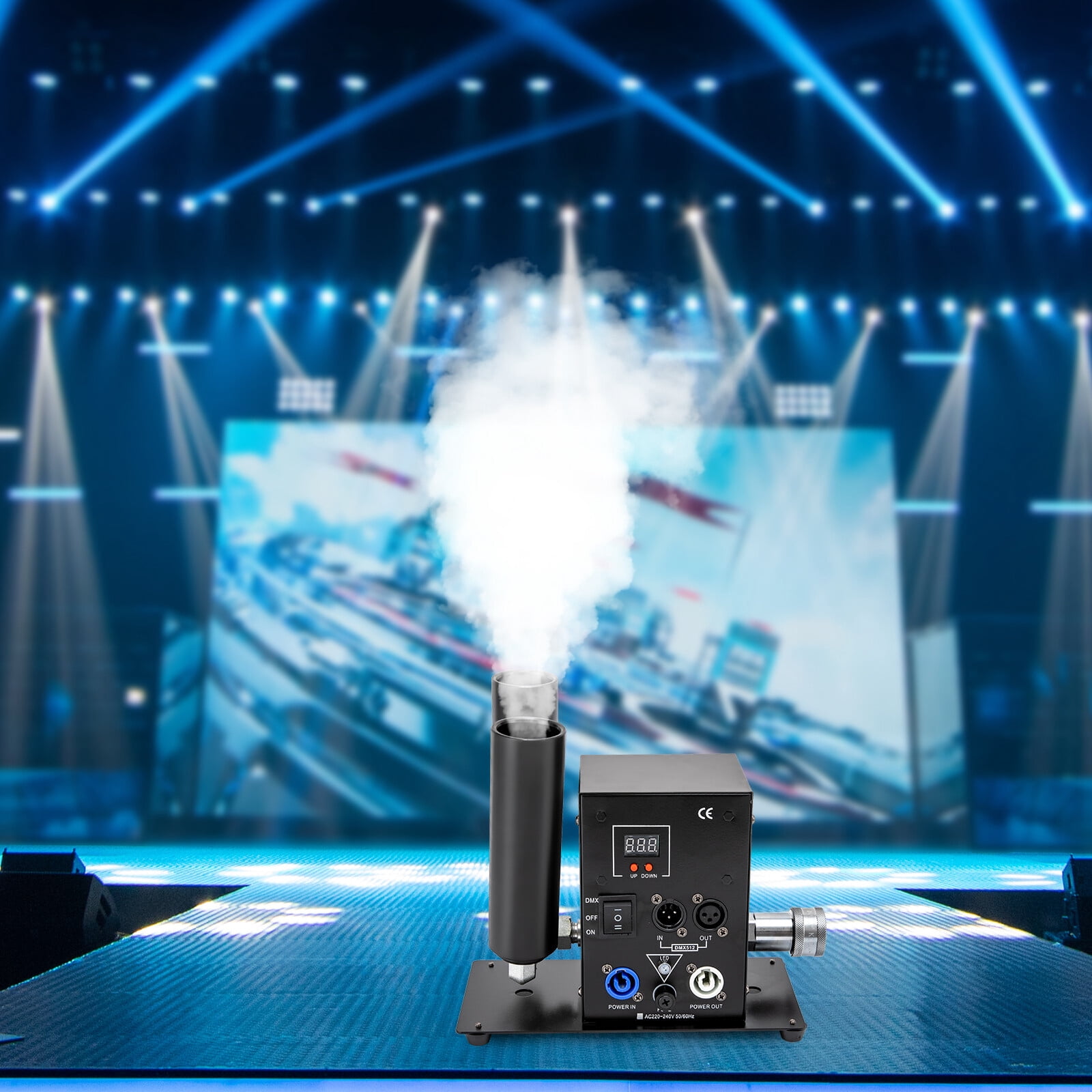 110V 150W Smoke Machine, Fog Machine Black 9.45*5.12*9.06in for Public Squares, Ice Rinks, Light Parties, Holidays