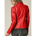 thumbnail image 4 of Made by Johnny Women's Panelled Faux Leather Moto Jacket S RED, 4 of 6