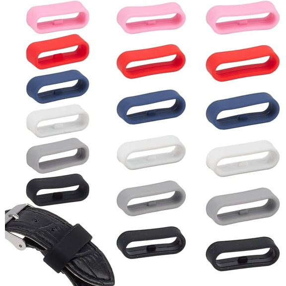 18Pcs Watch Band Strap Loops Silicone Watch-Band Keeper Holder Rings Replacement Watch Strap Retainer Fastener Ring Parts for Watchs Band Wristband(22mm/24mm/26mm)