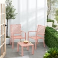 thumbnail image 3 of Best Choice Products 3-Piece Stackable Patio Bistro Set, Outdoor Chat Furniture w/ 2 Chairs, Table - Peach, 3 of 8