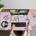 thumbnail image 4 of Long Mouse Pads for Desk,Pink Unicorn Castle Pattern Desk Mats on Top Of Desks, Desk Mouse Pad Extra Large with 3mm Non-Slip Base and Stitched Edge for Gaming,Office,Work,Home 47.3"x23.6", 4 of 6