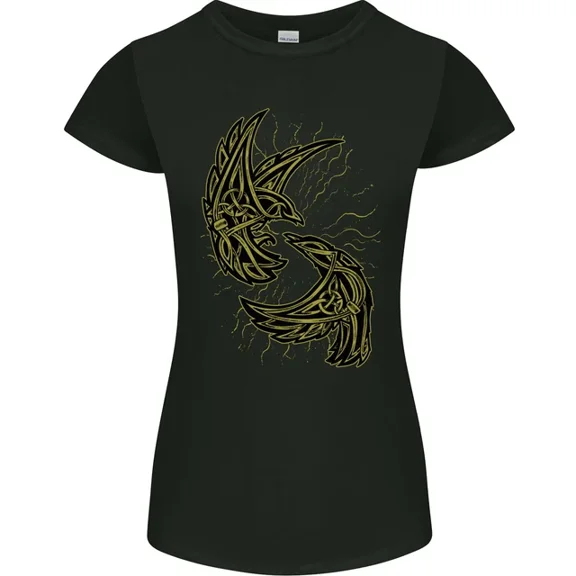 Hot Trending T-Shirt With The Viking Raven Symbol Odin Ragnar Tribal T-Shirt Design Preview Only