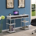 thumbnail image 3 of UrbanPro Contemporary Wood No-Tools Student Desk in White Faux Marble, 3 of 7