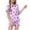 Purple, variant on HCYSFG Girls Palm Tree Print Pajama Sets 2 Piece Notch Neck Short Sleeve Lounge Set Button Front Shirt And Shorts Chest Pocket Sleepwear Sets