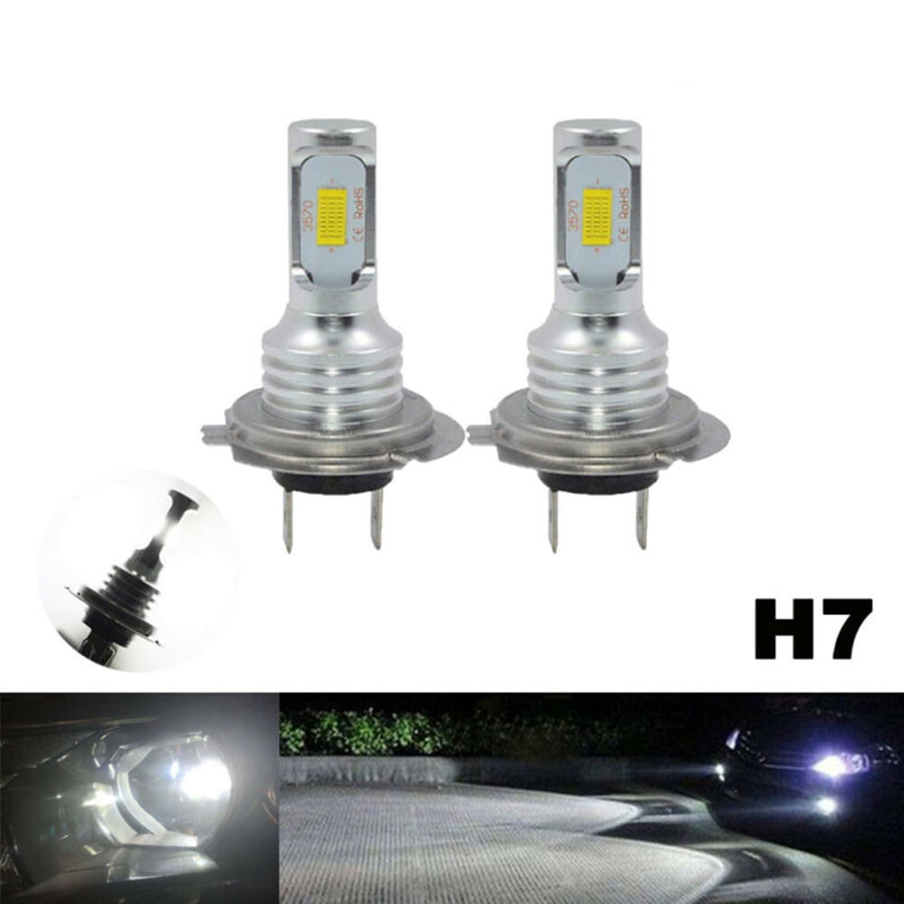 2pcs H7 LED Headlight Bulbs Conversion High Low Beam 55W 8000LM 6000K Waterproof 