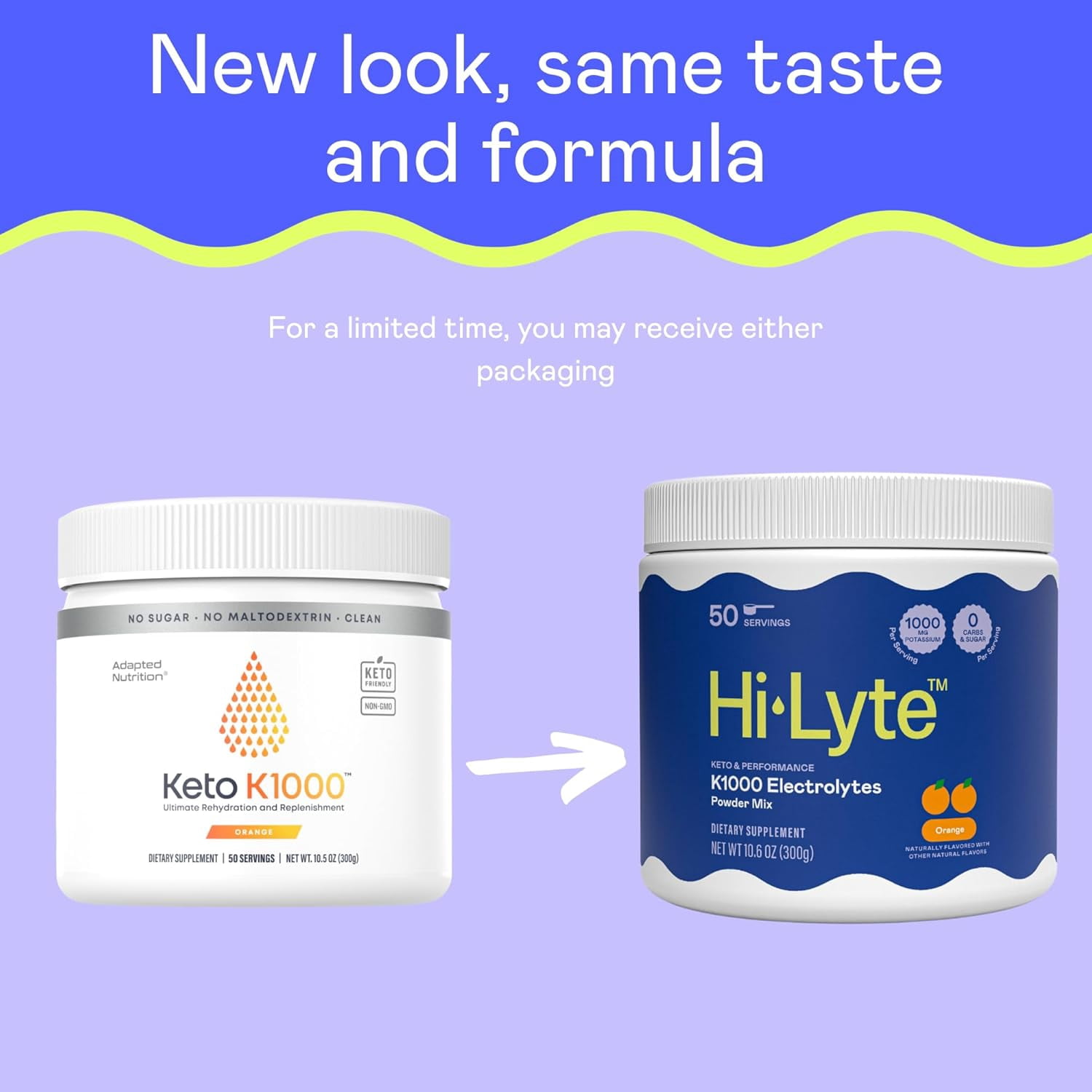 Hi-Lyte Keto K1000 Electrolyte Powder Orange | Hydration Supplement Drink Mix | Boost Energy & Beat Leg Cramps | No Maltodextrin or Sugar | 50 Servings