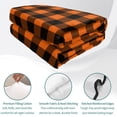 thumbnail image 4 of King Quilt Set 96''x106'', Black Orange Plaid Lightweight Summer Bedspread Coverlet Set with 2 Pillow Shams, Farmhouse Buffalo Check Gingham Breathable All Season Quilt Bedding for Bedroom/Guest Room, 4 of 9
