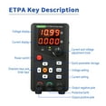 thumbnail image 4 of East Tester Adjustable 90W DC Power Supply ETP1506A, 15V 6A Single Channel with Encoder Control, LED Display, Remote Operation, Lab Power Supply in Black - US/EU/UK Plug Options Available, 4 of 6