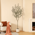 thumbnail image 2 of 7ft Artificial Olive Tree in Ellipse White Pot, 1 Pack - Realistic Faux Plant for Indoor or Outdoor Decor, Low Maintenance., 2 of 5