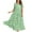 Green, variant on Women Casual Loose Bohemian Floral Short Sleeve Long Maxi Summer Beach Swing Dress with Flowy Skirt for Festivals and Relaxed Outings,Pink L