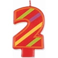 thumbnail image 1 of Bougie d'Anniversaire Décorative à Rayures Numéro 2, 1 of 2