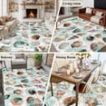 thumbnail image 5 of 8'x10' Area Rugs, Teal Coastal Indoor Outdoor Area Rug for Living Room Bedroom, Summer Beach Conch Shell Nautical Ocean Washable Bathroom Rugs Kitchen Floor Carpet Mats Home Decor Aesthetic, 5 of 8