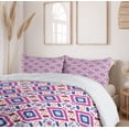 thumbnail image 6 of Ambesonne Ethnic Duvet Cover Set, Hand Drawn Mayan Sripes, 2-Calking, Fuchsia Indigo Burgundy, 6 of 7