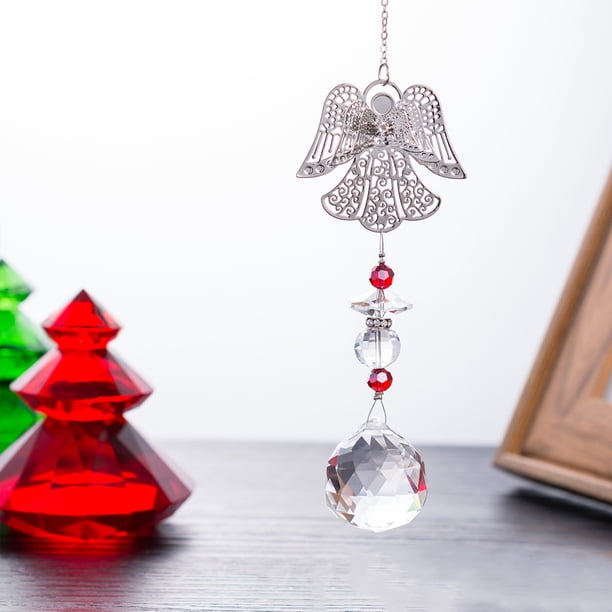 Colgante de Coche Atrapasol con Chakras y Ángel de Cristal Moderno