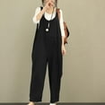 thumbnail image 2 of HAPIMO Jumpsuit Overalls Cotton Pants Romper for Women Trousers Trendy Clothes Retro Solid Color Leisure Relaxed Workout Sleeveless Scoop Neck Black S, 2 of 8