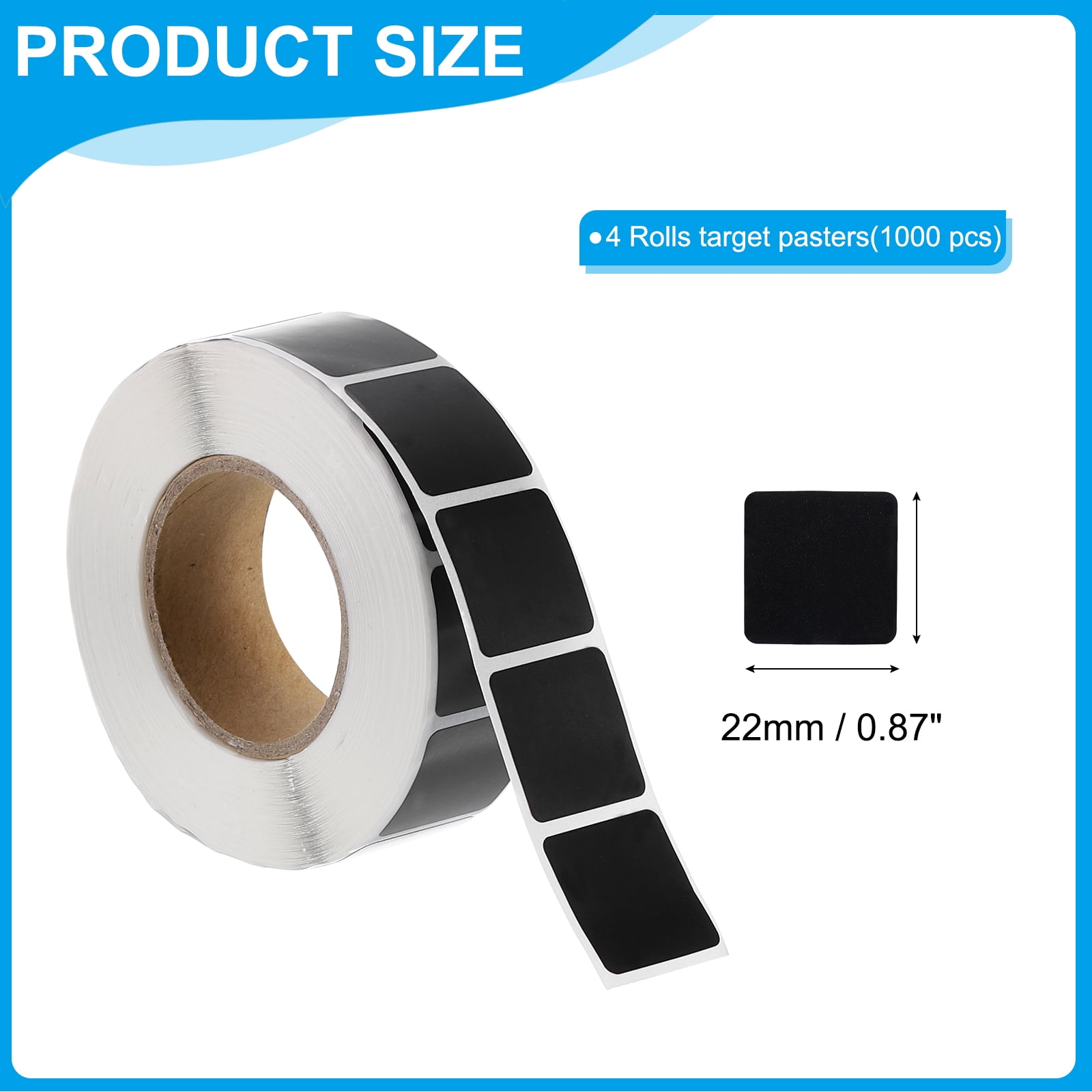 Uxcell Target Pasters 4 Rolls 0.87" 4000 Pcs Self Adhesive Stickers Black