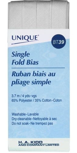 UNIQUE Single‑Fold Bias Tape, × 3.7 m, poly‑cotton