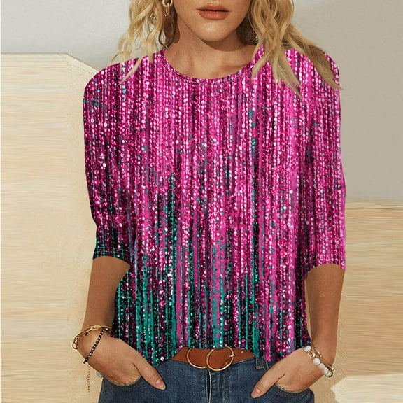 3/4 Sleeve T Shirts for Women Cotton Blend Womens Summer Blouses Womens Summer Tops Trendy 2026 Oversized Tops