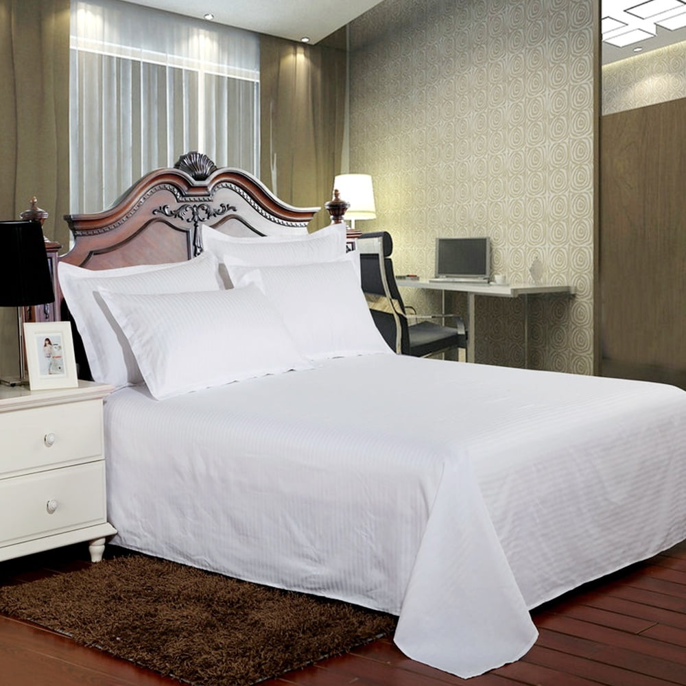 Hotel Bed Linen White Sheet Cotton Solid Color Flat Sheet
