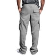 thumbnail image 7 of Cargo Sweatpants for Men Open Bottom Baggy Sweatpants Cozy Straight Leg Sweat Pants with Pockets Hiking Casual Athletic Pants Light Gray 2XL, 7 of 7