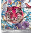 thumbnail image 1 of Soimoi Cotton Duck Fabric floral,bird & tiger face Animal Printed Fabric 1 Yard 42 Inch Wide, 1 of 1