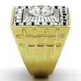 thumbnail image 4 of Mens Ring Squared Round Stainless Steel Ring with AAA Grade CZ in Clear, 4 of 7