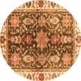 thumbnail image 1 of Ahgly Company Indoor Round Oriental Orange Traditional Area Rugs, 6' Round, 1 of 4